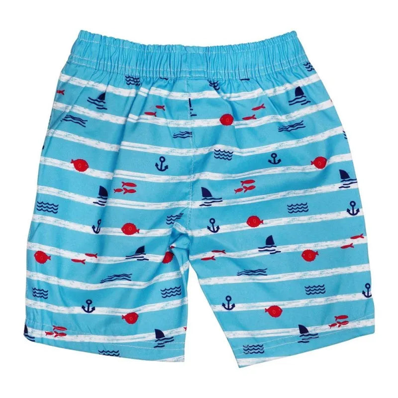 children's clothing boys shorts sea wave design, turquoise, v b471 image2