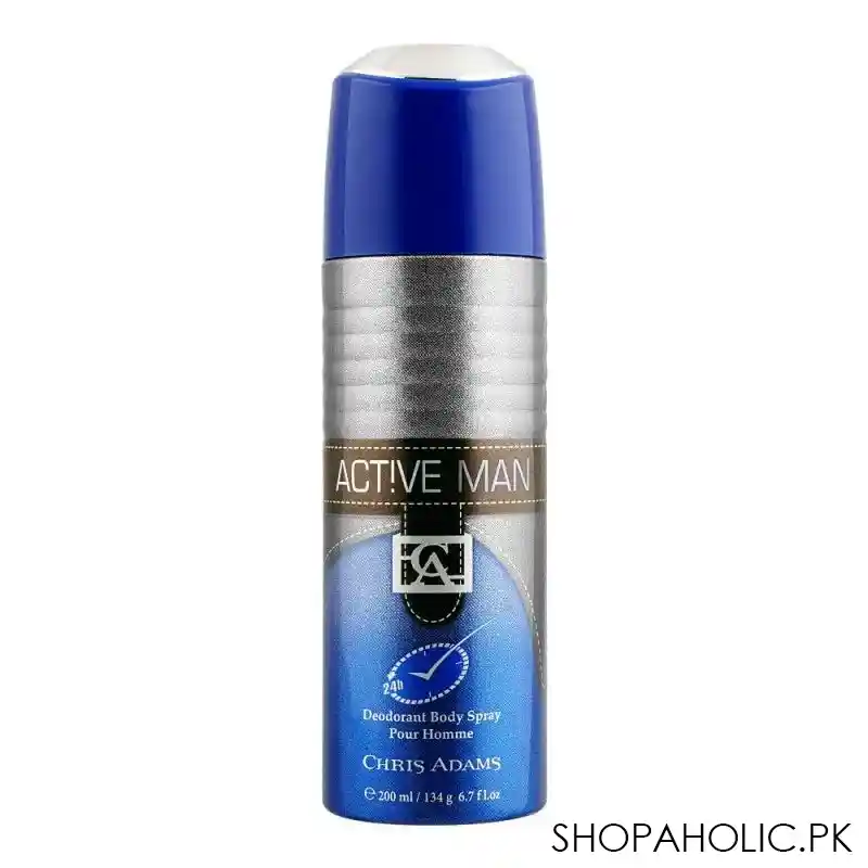 chris adams active man pour homme deodorant body spray, for men, 200ml main image