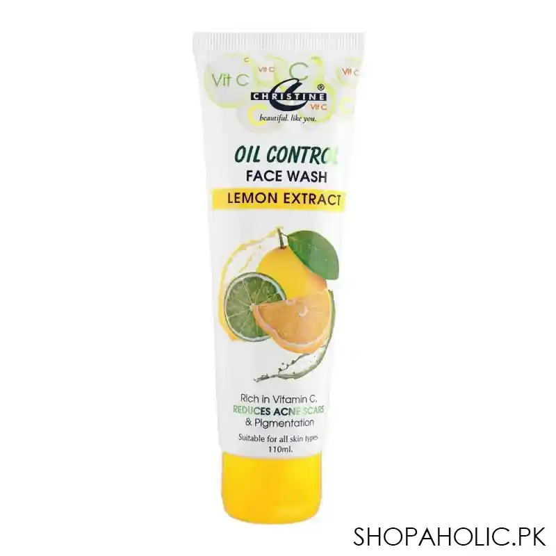 christine lemon extract oil control face wash, reduces acne scars, 110ml main image