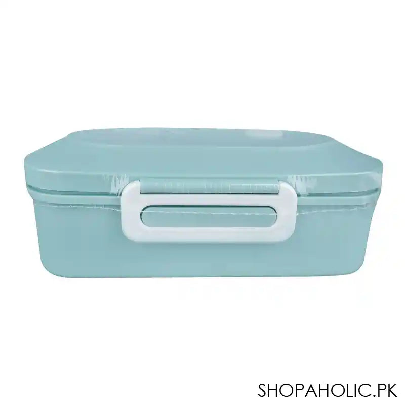 Cinnamoroll Plastic Lunch Box, 3 Compartments, Spoon & Fork, 1100ml, Sea Green, 7.3in (H) x 4.7in (W) x 2in (D), Tq-158 - Image 2