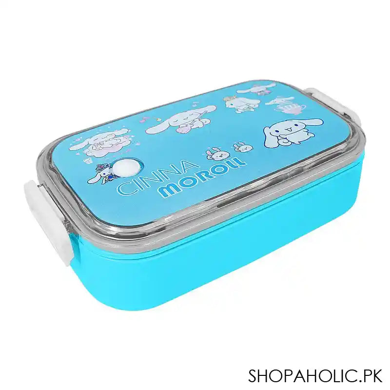 Cinnamoroll Plastic Lunch Box, Sky Blue, 6.5in (H) x 3.3in (W) x 1.6in (D), Tq29-3 - Main Image