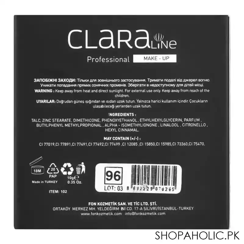 claraline professional make up hd high definition compact powder, 96, 10g image4