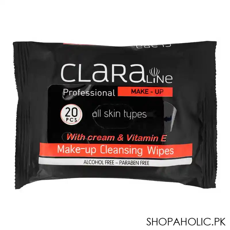 Claraline Professional Paraben Free Make-Up Cleansing Wipes, 20-Pack - Main Image