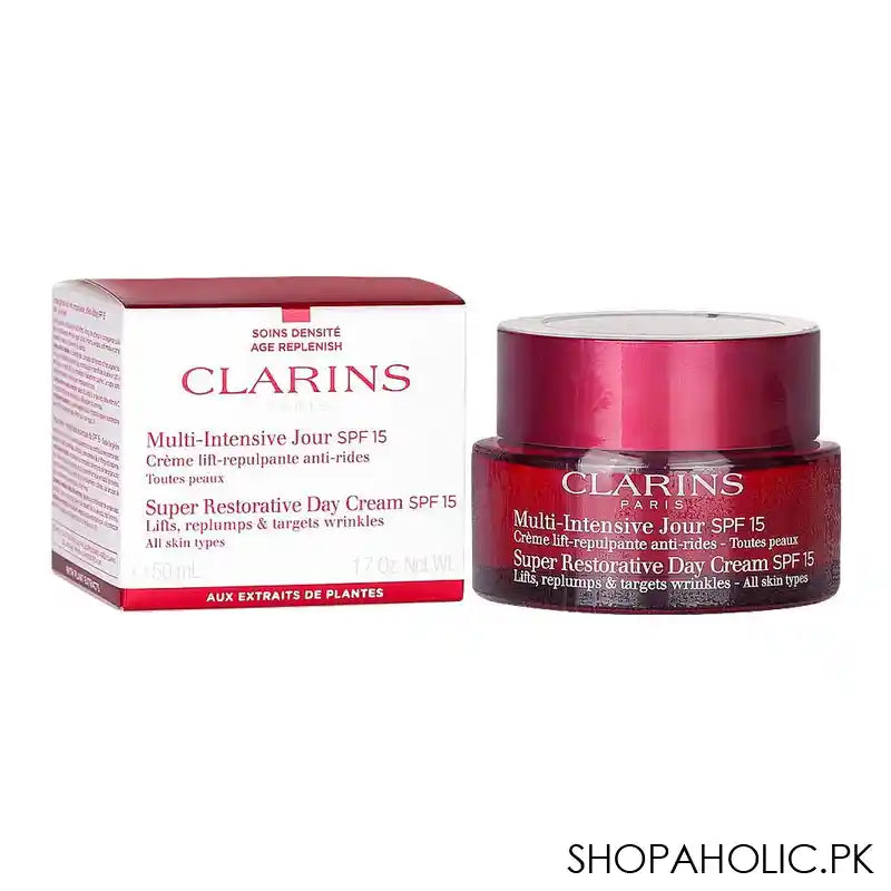 Clarins Multi Intensive Jour Super Restorative Day Cream, SPF 15, Lifts, Replumps, 50ml - Main Image