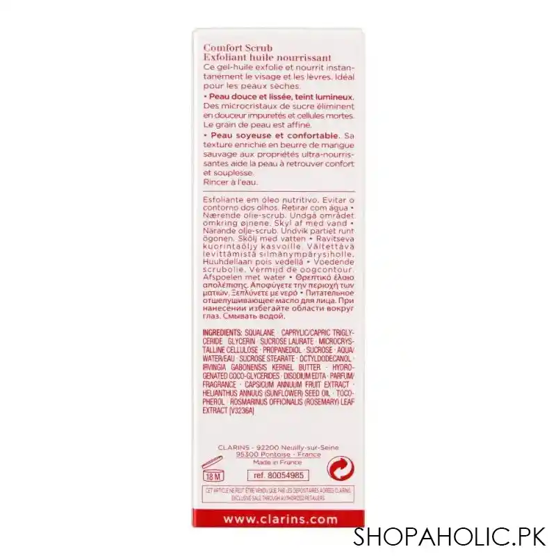 clarins paris comfort scrub nourishing oil scrub, with sugar microcrystals, 50ml image4