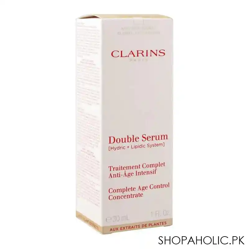 clarins paris double serum complete age control concentrate, hydric + lipdic system, 30ml image2