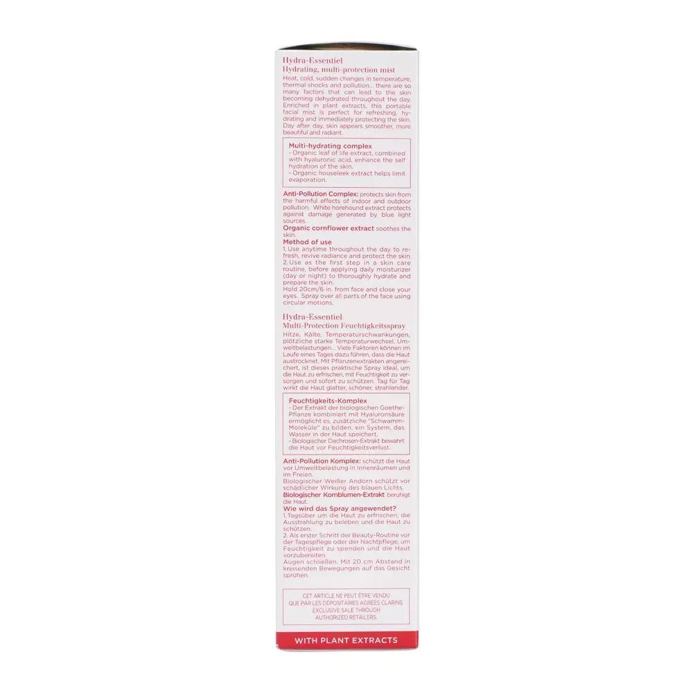 clarins paris hydra essentiel hydrating, multi protection mist, 75ml image5