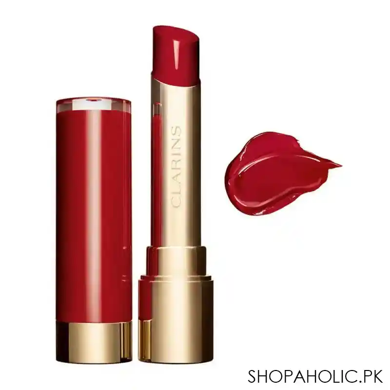 clarins paris joli rouge lacquer intense colour lip balm, 754l deep red main image