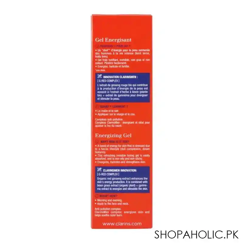 clarins paris men energizing gel, with red ginseng extract, 50ml image3