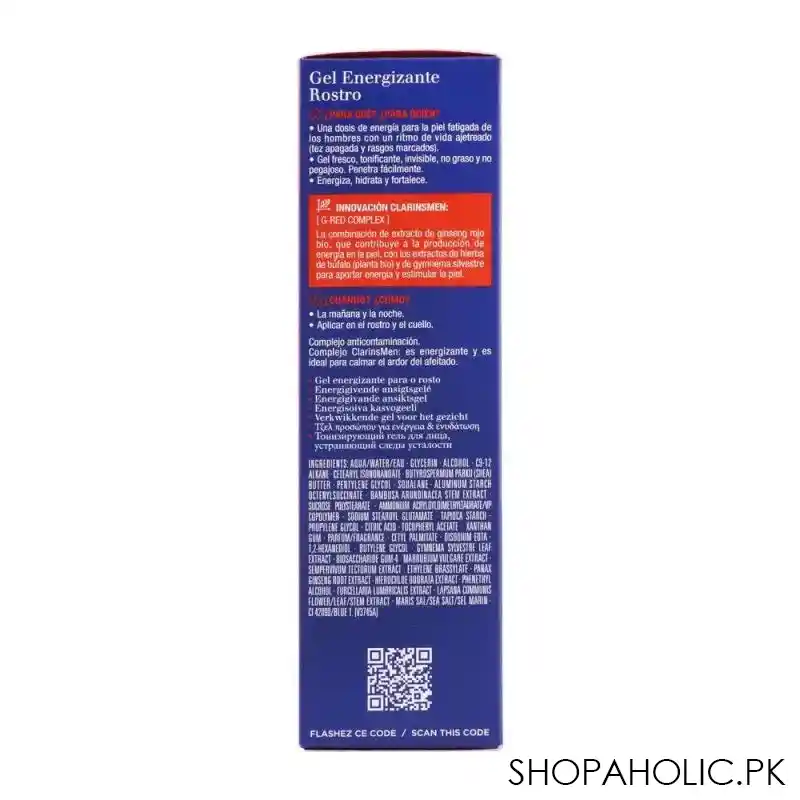 clarins paris men energizing gel, with red ginseng extract, 50ml image5