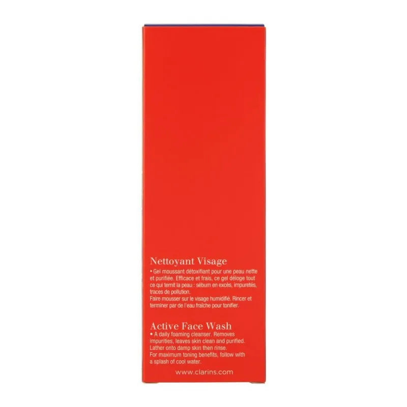 clarins paris men foaming gel active face wash, 125ml image2