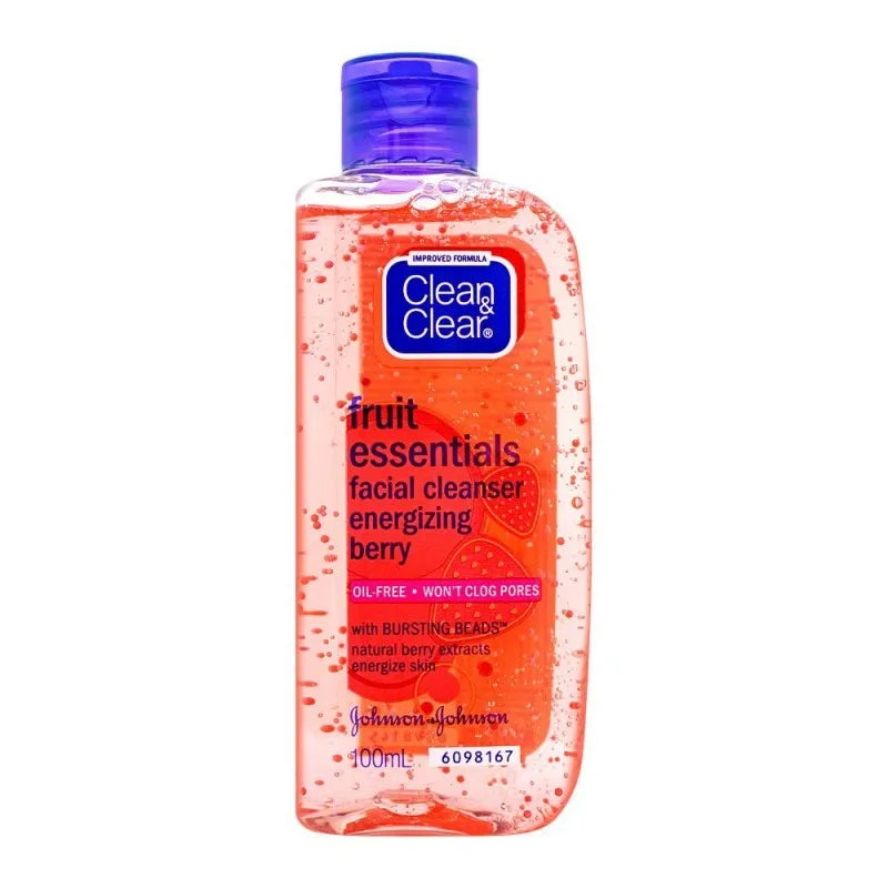 clean & clear fruit essentials energizing berry facial cleanser, oil free, 100ml main image