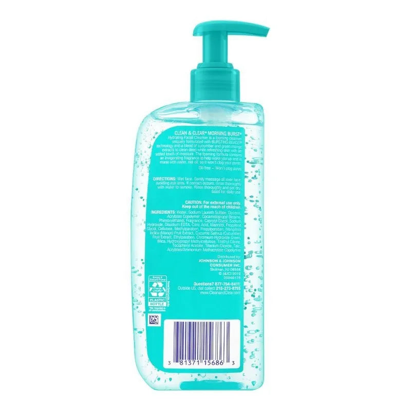 clean & clear morning burst oil free hydrating cleanser, 240ml image2