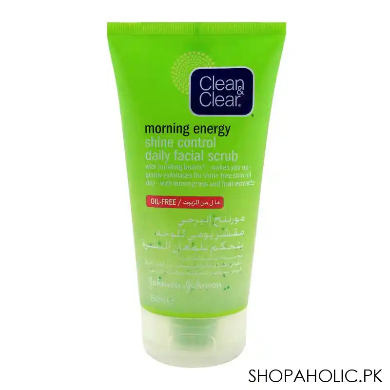 Clean & Clear Morning Energy Shine Control Daily Facial Scrub, Oil-Free, 150ml - Main Image