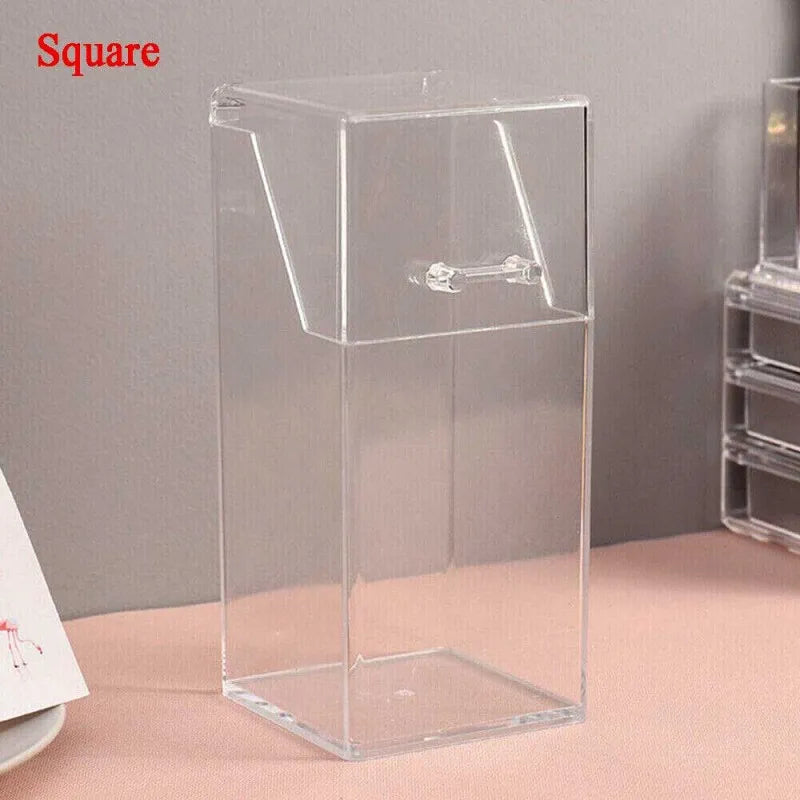 clear acrylic makeup brush holder dustproof organizer storage case with pearls image6