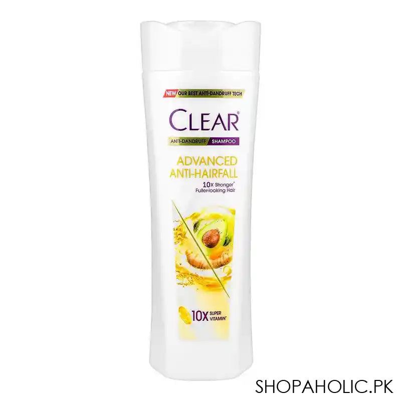 Clear Advanced Anti-Dandruff & Anti-Hair fall Shampoo, 10XSuper Vitamin, For Fuller Looking Hair, 300ml - Main Image