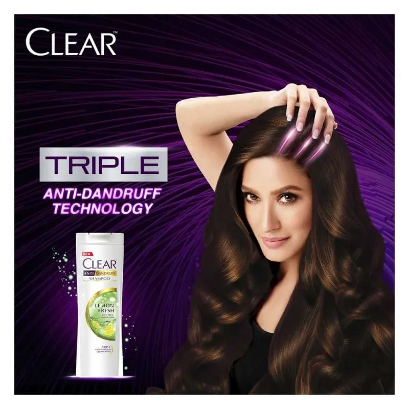 clear lemon fresh triple anti dandruff shampoo, 185ml image5