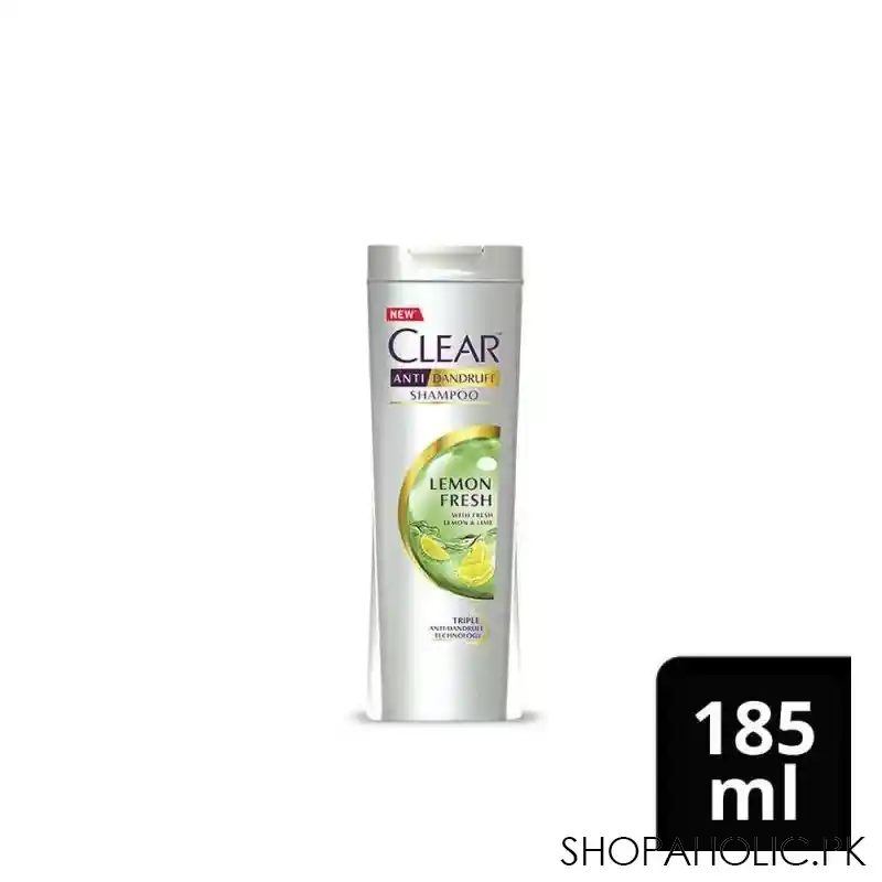 clear lemon fresh triple anti dandruff shampoo, 185ml main image