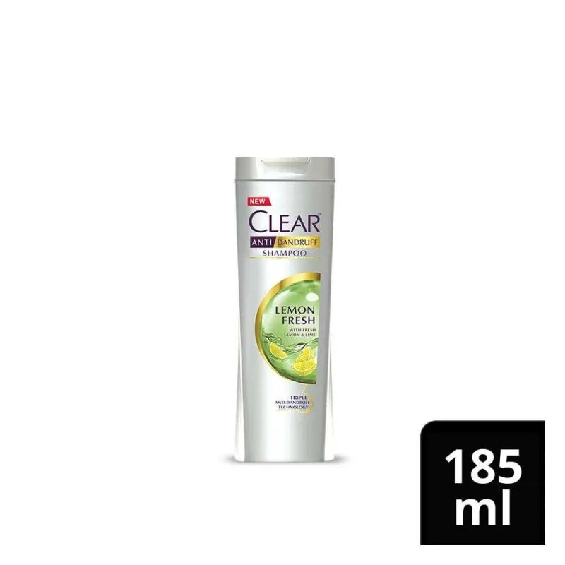 clear lemon fresh triple anti dandruff shampoo, 185ml main image