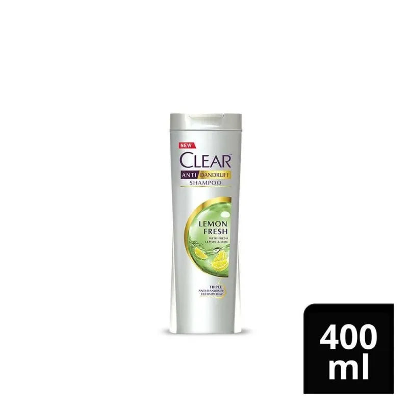 clear lemon fresh triple anti dandruff shampoo, 400ml main image