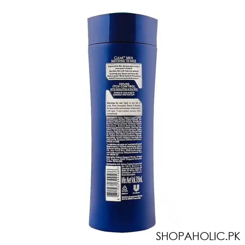 Clear Men Anti-Dandruff Cooling Itch Control Shampoo, 315ml - Image 2