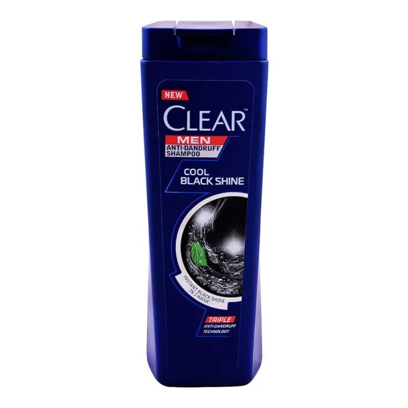 clear men triple anti dandruff cool black shine shampoo, 180ml image2