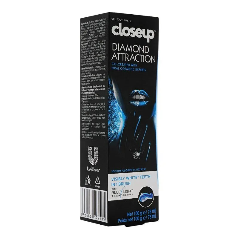 closeup diamond attraction gel toothpaste, imported, 100g image2