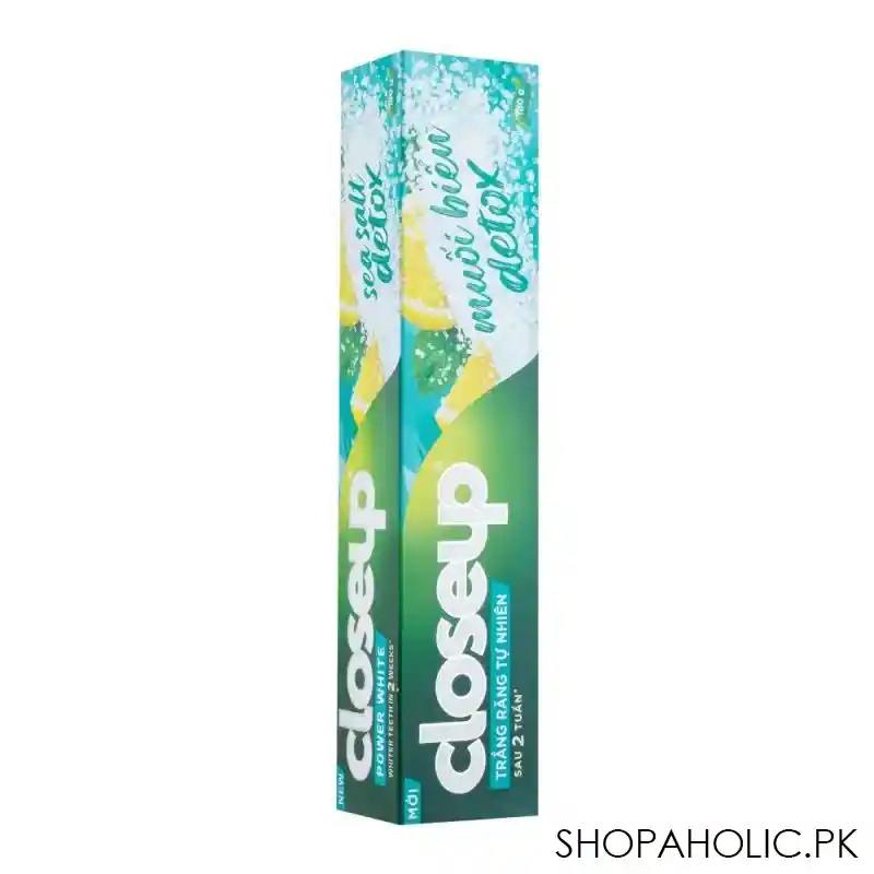 closeup power white sea salt detox toothpaste, 180g main image