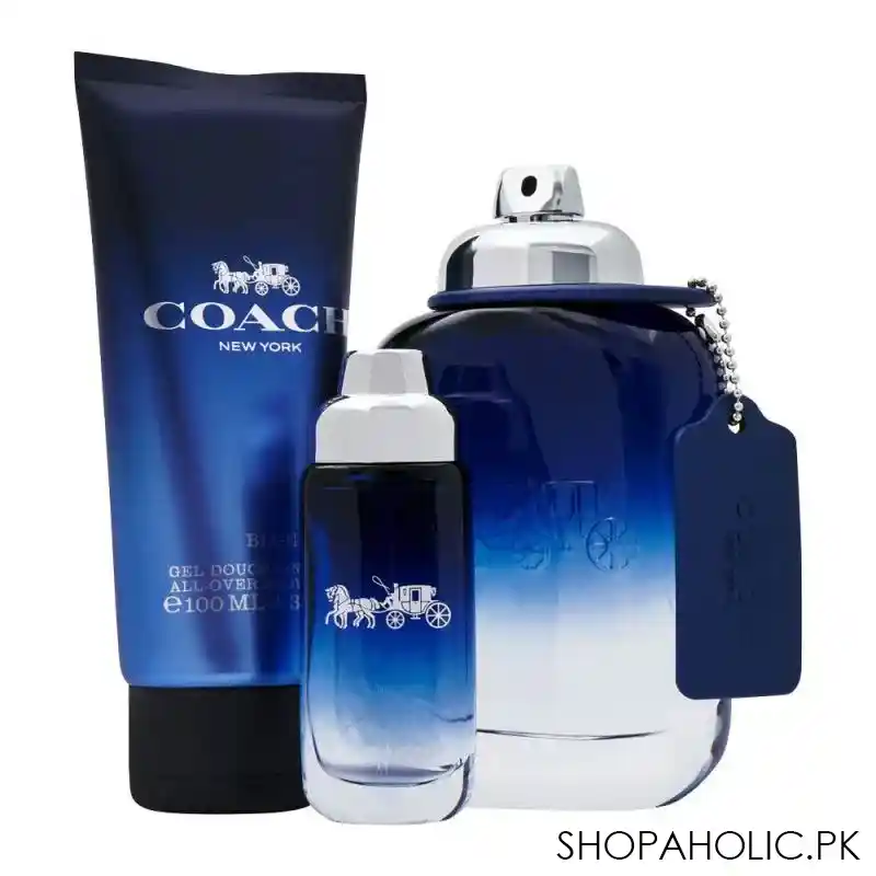 coach new york blue gift set, edt 100ml + shower gel 100ml + edt 15ml main image