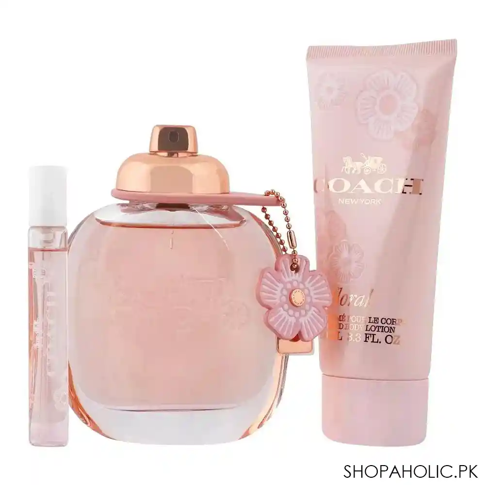 coach new york floral perfume set for women, edp 90ml + body lotion 100ml + edp 7.5ml main image