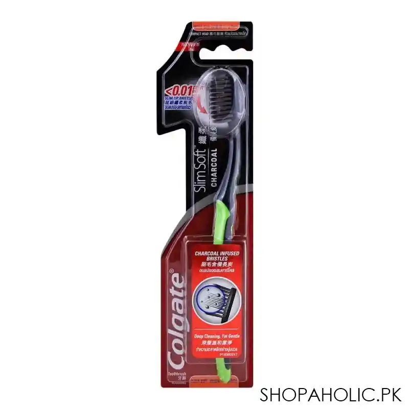 colgate slim soft charcoal ultra soft toothbrush image2