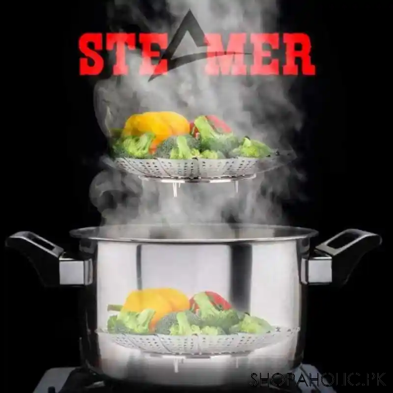 collapsible stainless steel steamer main image