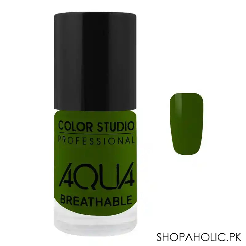 Color Studio Aqua Breathable Nail Polish, Jungle Green, 6ml - Main Image