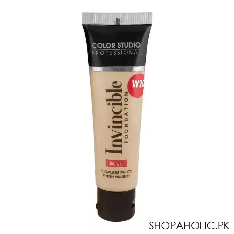 Color Studio Flawless Photo Finish Makeup Invincible Foundation, Long Wear, Water Resistant, SPF 12, 30ml, W20 Medium Beigey - Image 4