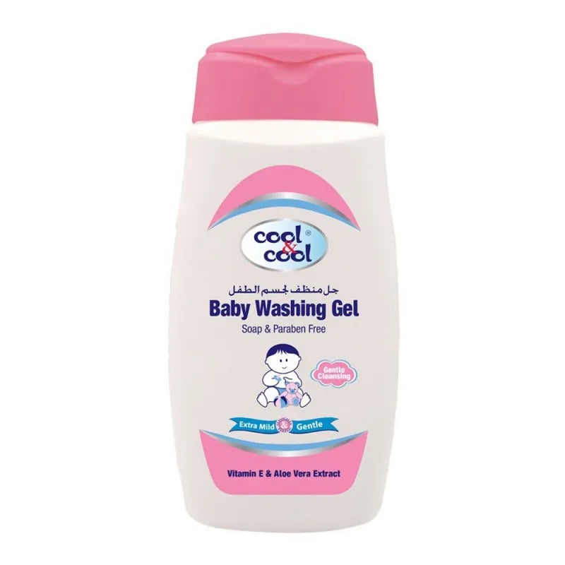 cool & cool baby washing gel, soap & paraben free, vitamin e + aloe vera, 250ml main image