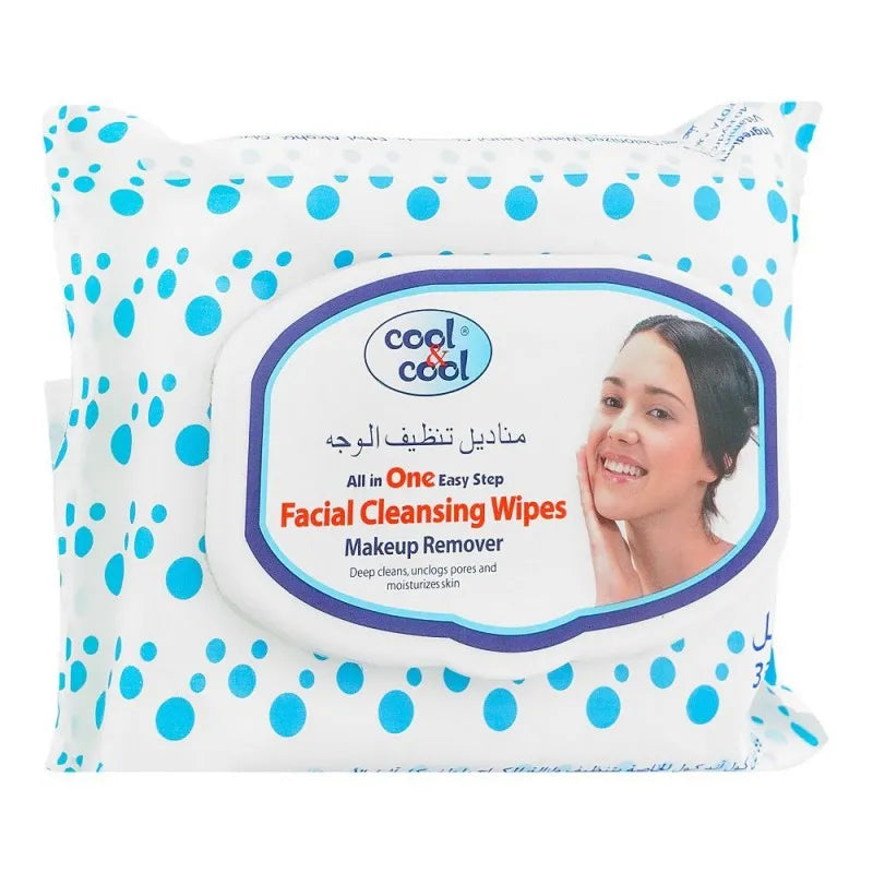 cool cool makeup remover facial cleansing wipes, 30 pack main image