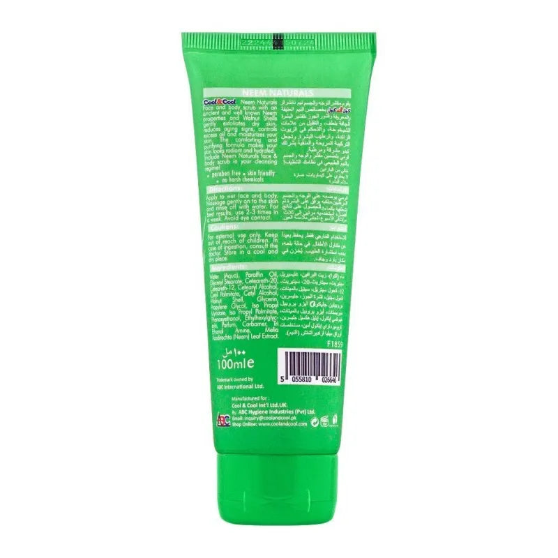 cool & cool neem naturals nourishing care face & body scrub, 100ml image2