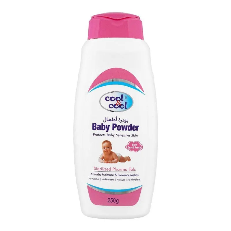 cool & cool sterilized pharma baby powder, 250g main image