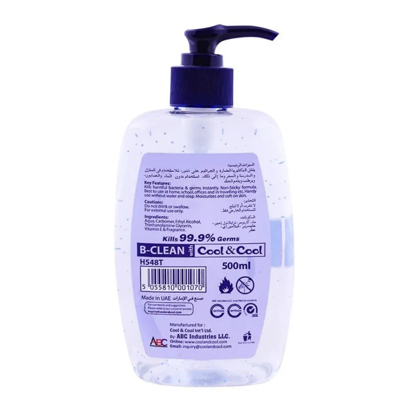 cool & cool travelling hand sanitizer 500ml image2