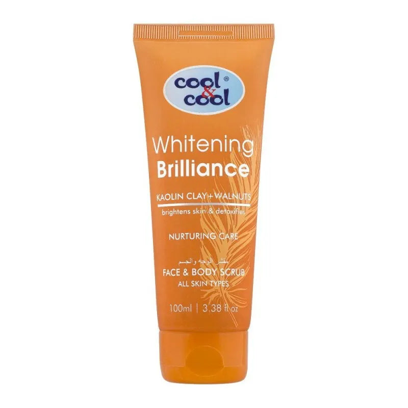 cool & cool whitening brilliance nourishing care face & body scrub, 100ml main image