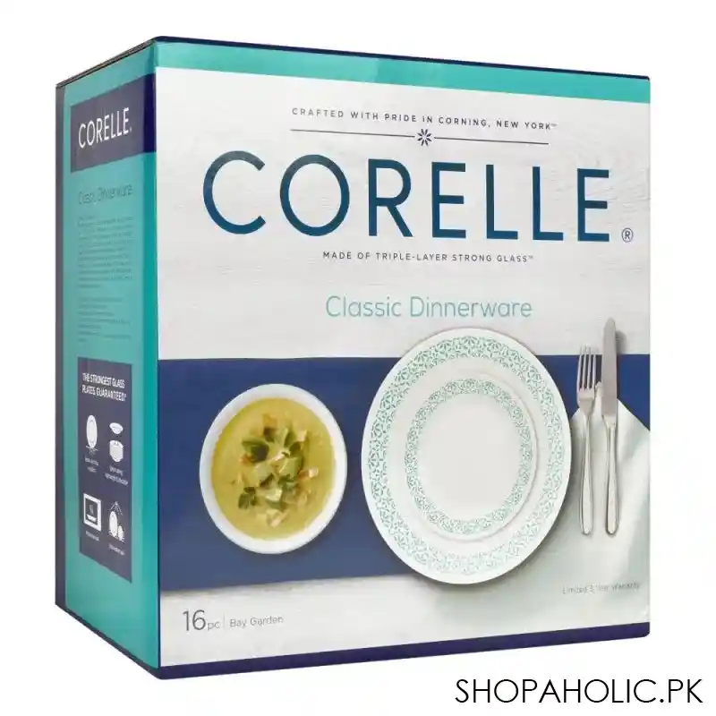 corelle classic dinnerware set, bay garden 16 pack, 16s byg ph image2