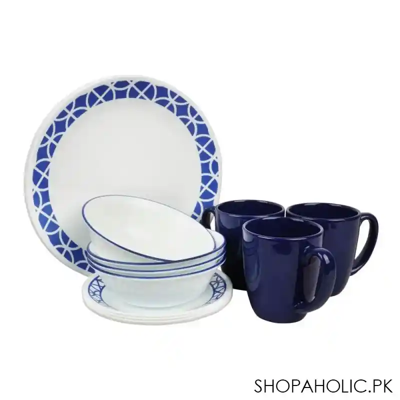 corelle classic dinnerware set, cobalt circles 16 pack, 16s cbc ph main image