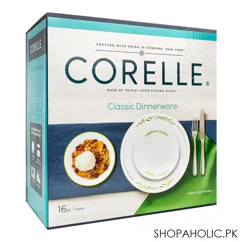 corelle classic dinnerware set, herbs 16 pack, 16s hbs ph image2