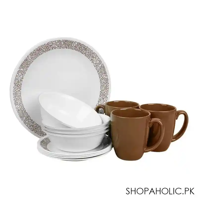 corelle classic dinnerware set, woodland brown 16 pack, 16s wdb ph main image