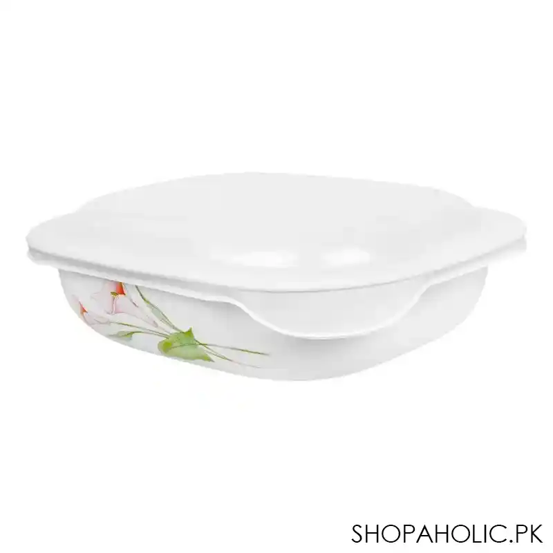 corelle oblong dish lilly ville with plastic cover, 1.89 liter, d 64 lv image2