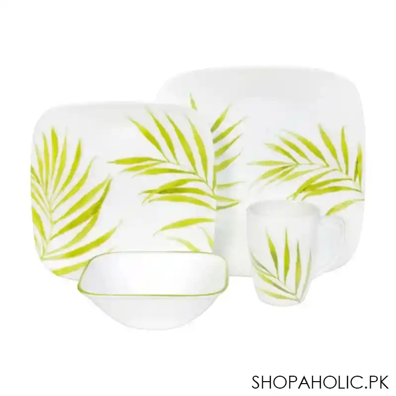 corelle square dinner set, bamboo leaf, 16 piece, 1074309 main image