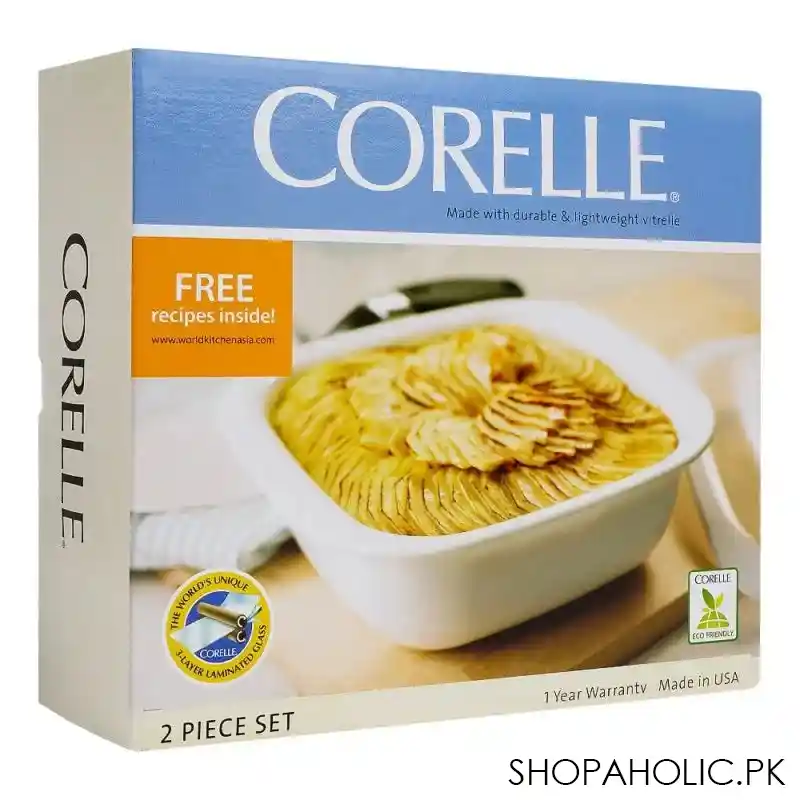 corelle square dish brushed stroke roses with plastic lid, 1.41 liter, 2 pack, d 48 bsr image3