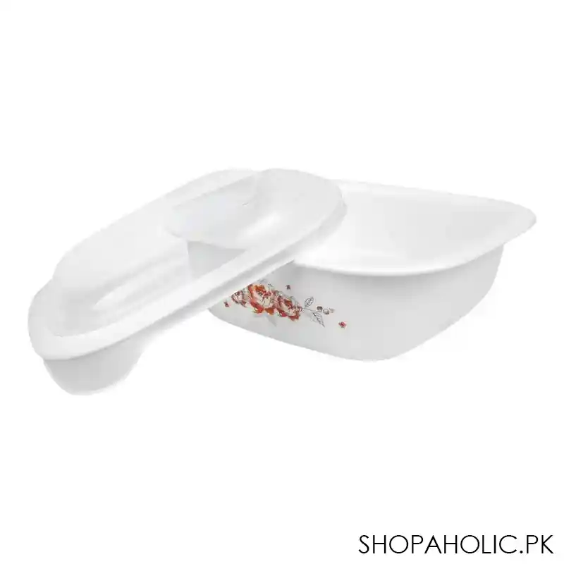 corelle square dish brushed stroke roses with plastic lid, 1.41 liter, 2 pack, d 48 bsr main image