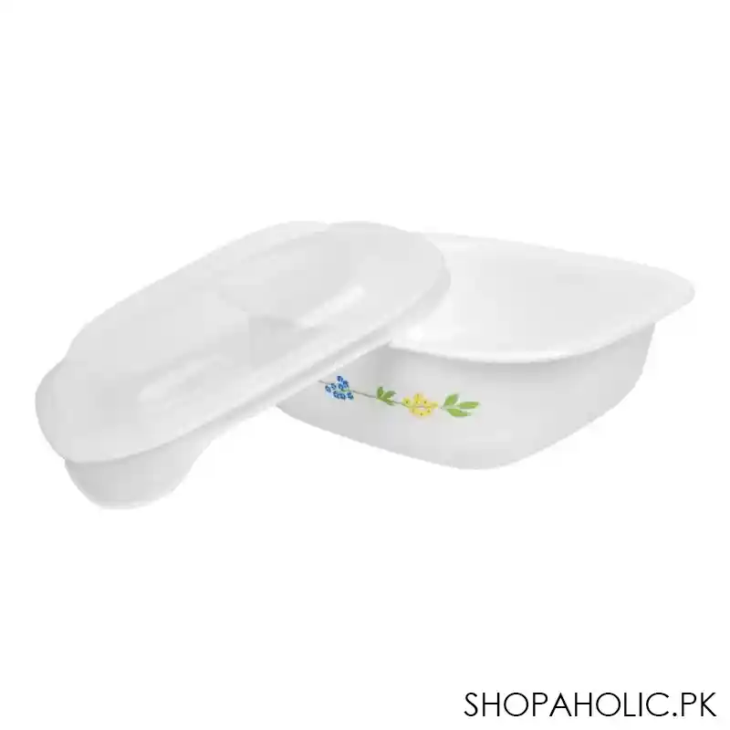 corelle square dish secret garden with plastic lid, 1.41 liter, 2 pack, d 48 sg main image