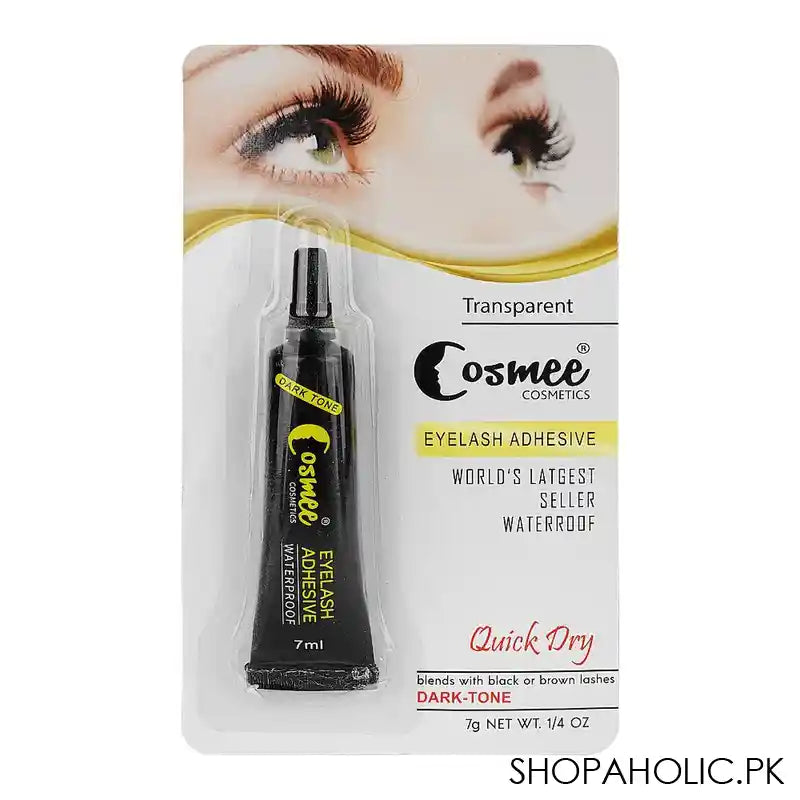 Cosmee Eye Lashes Adhesive Glue, Waterproof, Dark-Tone, Blends With Black & Brown Lashes - Main Image